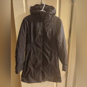Black Hooded Long Coat Arcteryx Windstopper